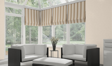 SPECIAL FABRICS WITH SOLAR BACKING TO REFLECT THE SUN’S RAYS